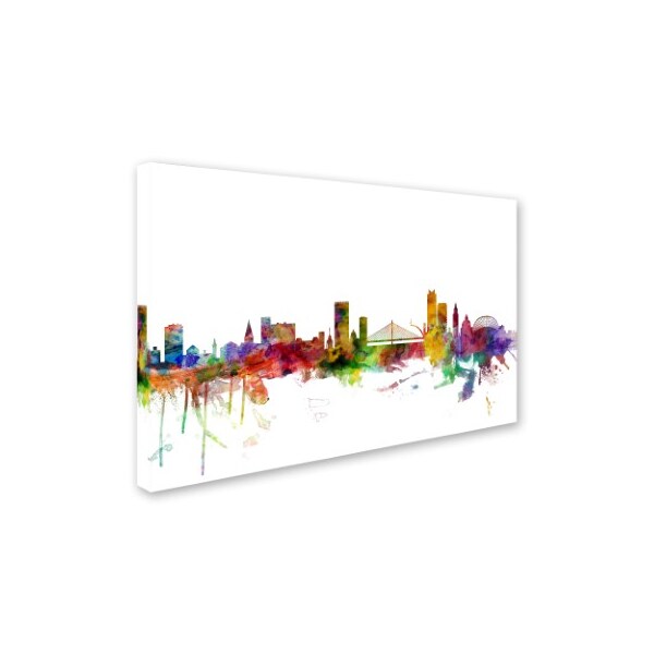 Michael Tompsett 'Liege Belgium Skyline' Canvas Art,30x47